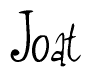 The image is a stylized text or script that reads 'Joat' in a cursive or calligraphic font.