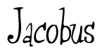   The image is of the word Jacobus stylized in a cursive script. 