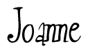 The image is of the word Joanne stylized in a cursive script.