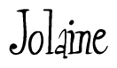 The image contains the word 'Jolaine' written in a cursive, stylized font.