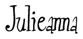 The image is a stylized text or script that reads 'Julieanna' in a cursive or calligraphic font.