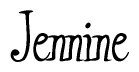 The image contains the word 'Jennine' written in a cursive, stylized font.