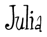 The image is a stylized text or script that reads 'Julia' in a cursive or calligraphic font.