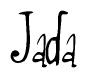 The image is of the word Jada stylized in a cursive script.