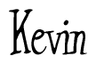 The image contains the word 'Kevin' written in a cursive, stylized font.