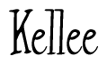 The image is of the word Kellee stylized in a cursive script.