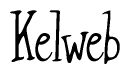 The image is of the word Kelweb stylized in a cursive script.