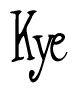 The image contains the word 'Kye' written in a cursive, stylized font.