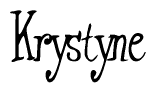 The image is a stylized text or script that reads 'Krystyne' in a cursive or calligraphic font.