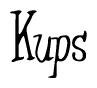 The image is of the word Kups stylized in a cursive script.
