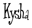 The image is of the word Kysha stylized in a cursive script.