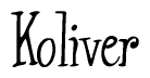 The image is a stylized text or script that reads 'Koliver' in a cursive or calligraphic font.