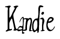 The image contains the word 'Kandie' written in a cursive, stylized font.