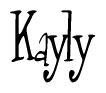 The image contains the word 'Kayly' written in a cursive, stylized font.