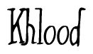 The image contains the word 'Khlood' written in a cursive, stylized font.