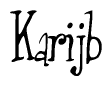 The image is of the word Karijb stylized in a cursive script.