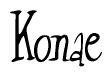 The image contains the word 'Konae' written in a cursive, stylized font.