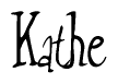 The image contains the word 'Kathe' written in a cursive, stylized font.