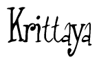 The image is of the word Krittaya stylized in a cursive script.
