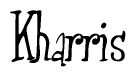 The image contains the word 'Kharris' written in a cursive, stylized font.
