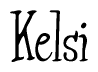 The image is of the word Kelsi stylized in a cursive script.