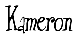 The image contains the word 'Kameron' written in a cursive, stylized font.