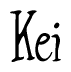 The image is of the word Kei stylized in a cursive script.