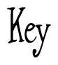 The image contains the word 'Key' written in a cursive, stylized font.