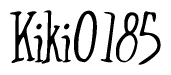 The image contains the word 'Kiki0185' written in a cursive, stylized font.