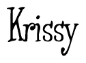 The image is of the word Krissy stylized in a cursive script.