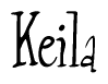 The image contains the word 'Keila' written in a cursive, stylized font.