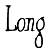 The image is of the word Long stylized in a cursive script.