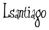 The image is a stylized text or script that reads 'Lsantiago' in a cursive or calligraphic font.