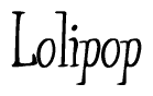 The image is a stylized text or script that reads 'Lolipop' in a cursive or calligraphic font.