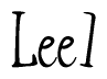 The image is a stylized text or script that reads 'Lee1' in a cursive or calligraphic font.