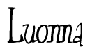 The image contains the word 'Luonna' written in a cursive, stylized font.