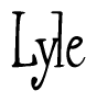 The image is of the word Lyle stylized in a cursive script.