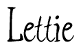 The image contains the word 'Lettie' written in a cursive, stylized font.