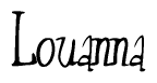 The image contains the word 'Louanna' written in a cursive, stylized font.
