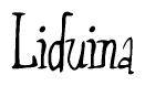 The image is a stylized text or script that reads 'Liduina' in a cursive or calligraphic font.