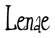 The image is of the word Lenae stylized in a cursive script.