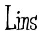   The image is of the word Lins stylized in a cursive script. 