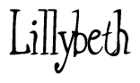 The image is of the word Lillybeth stylized in a cursive script.