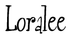 The image contains the word 'Loralee' written in a cursive, stylized font.