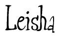 The image is of the word Leisha stylized in a cursive script.