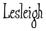 The image contains the word 'Lesleigh' written in a cursive, stylized font.