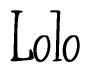 The image is of the word Lolo stylized in a cursive script.