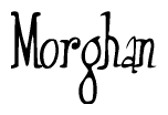 The image contains the word 'Morghan' written in a cursive, stylized font.
