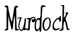 The image is of the word Murdock stylized in a cursive script.