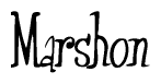 The image is a stylized text or script that reads 'Marshon' in a cursive or calligraphic font.